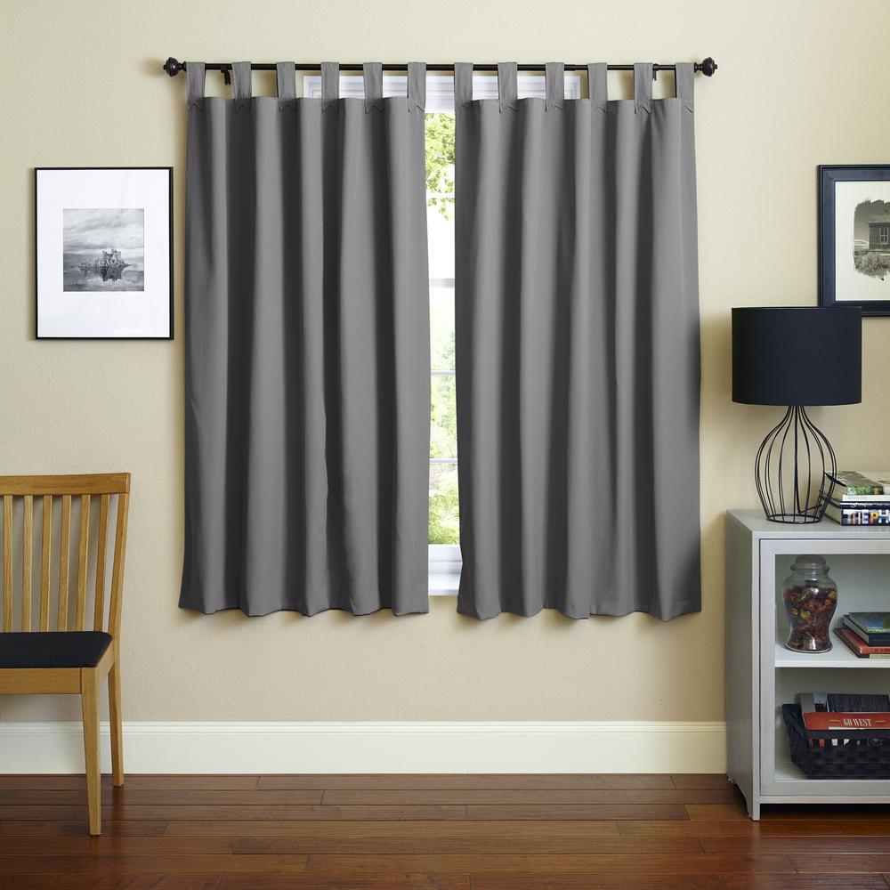 Blazing Needles 63-inch by 52-inch Twill Insulated Blackout Two-Tone Reversible Curtain Panels (Set of 2). Picture 4