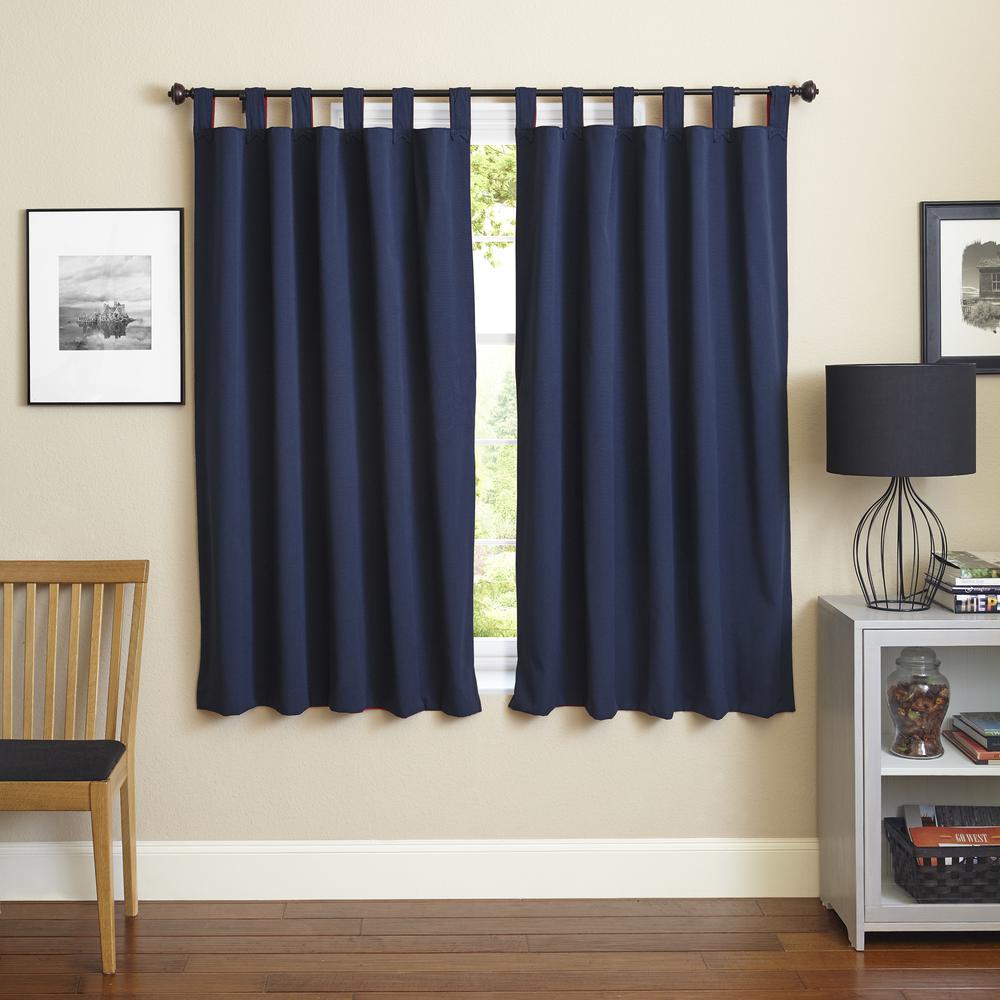Blazing Needles 63-inch by 52-inch Twill Insulated Blackout Two-Tone Reversible Curtain Panels (Set of 2). Picture 3