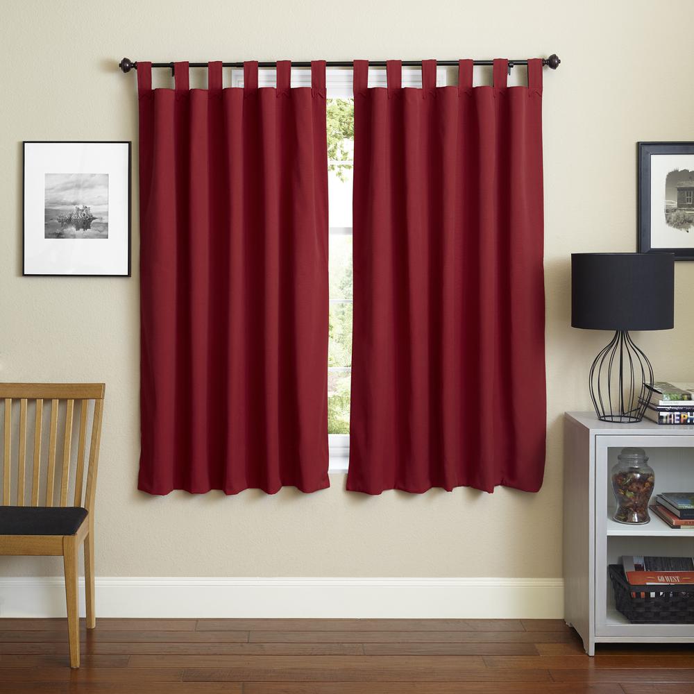 Blazing Needles 63-inch by 52-inch Twill Insulated Blackout Two-Tone Reversible Curtain Panels (Set of 2). Picture 2