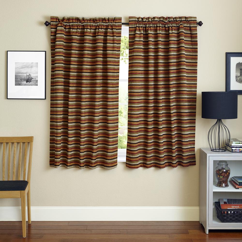 Blazing Needles 63-inch by 52-inch Patterned Jacquard Chenille Curtain Panels (Set of 2). Picture 2