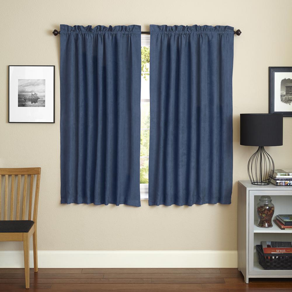Blazing Needles 63-inch by 52-inch Microsuede Blackout Curtain Panels (Set of 2). Picture 2