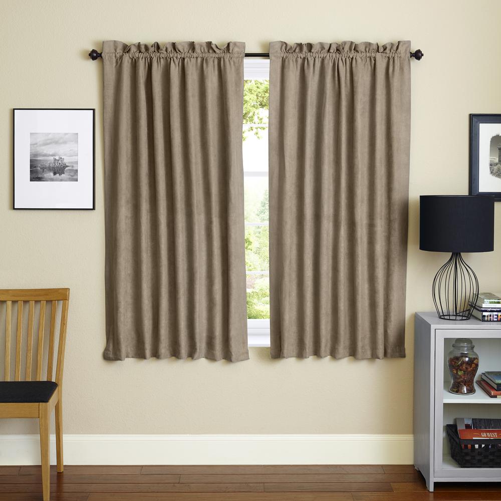 Blazing Needles 63-inch by 52-inch Microsuede Blackout Curtain Panels (Set of 2). Picture 1