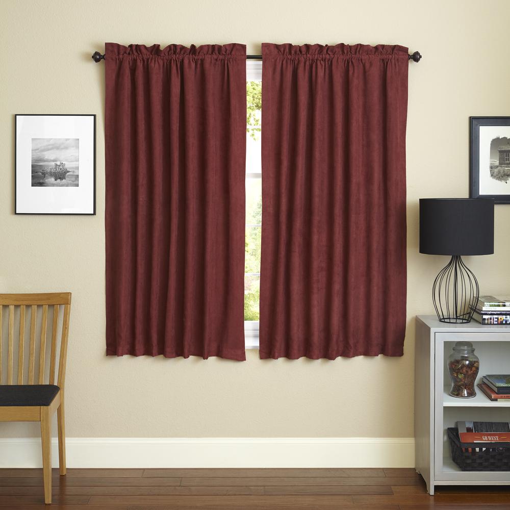 Blazing Needles 63-inch by 52-inch Microsuede Blackout Curtain Panels (Set of 2). Picture 1