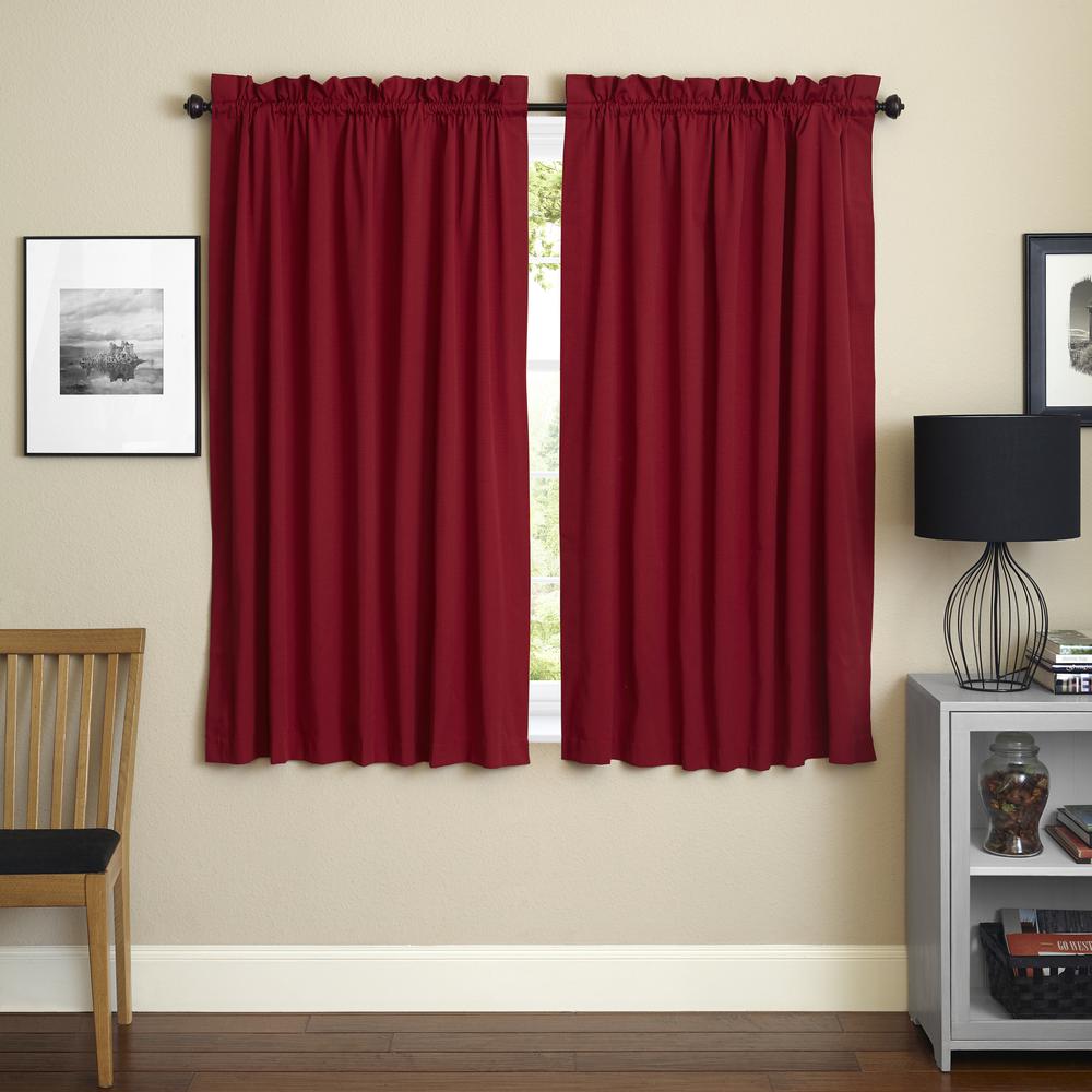 Blazing Needles 63-inch by 52-inch Twill Curtain Panels (Set of 2). Picture 1