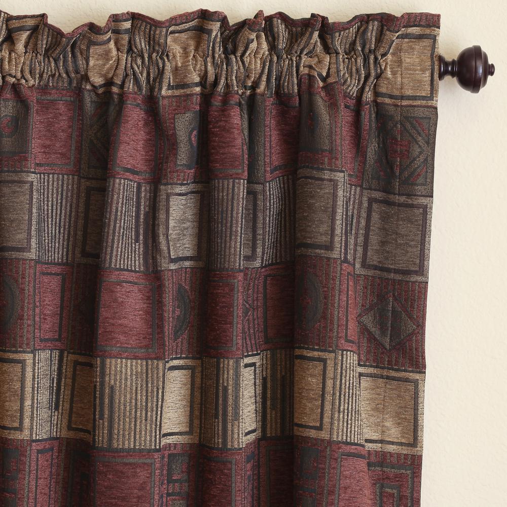Blazing Needles 84-inch by 52-inch Patterned Jacquard Chenille Curtain Panels (Set of 2). Picture 3