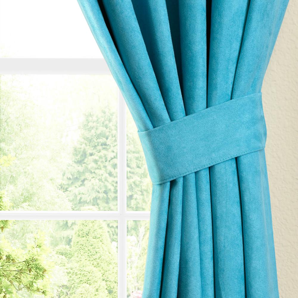 Blazing Needles 84-inch by 52-inch Microsuede Blackout Curtain Panels (Set of 2). Picture 2