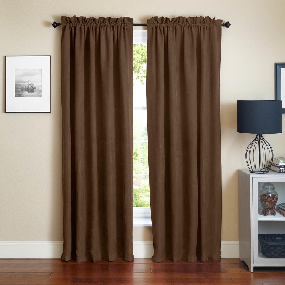 Blazing Needles 84-inch by 52-inch Microsuede Blackout Curtain Panels (Set of 2). Picture 1