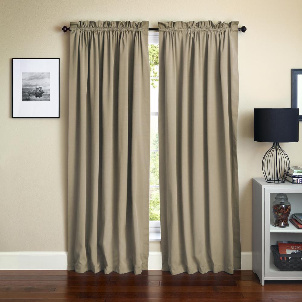 Blazing Needles 84-inch by 52-inch Twill Curtain Panels (Set of 2). Picture 2