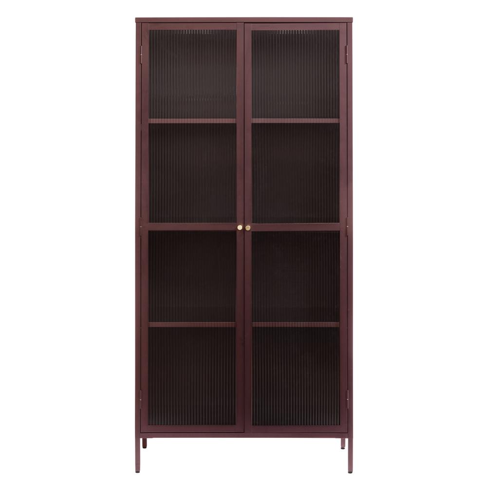 Metal & Glass 75" Display Cabinet, Red. The main picture.