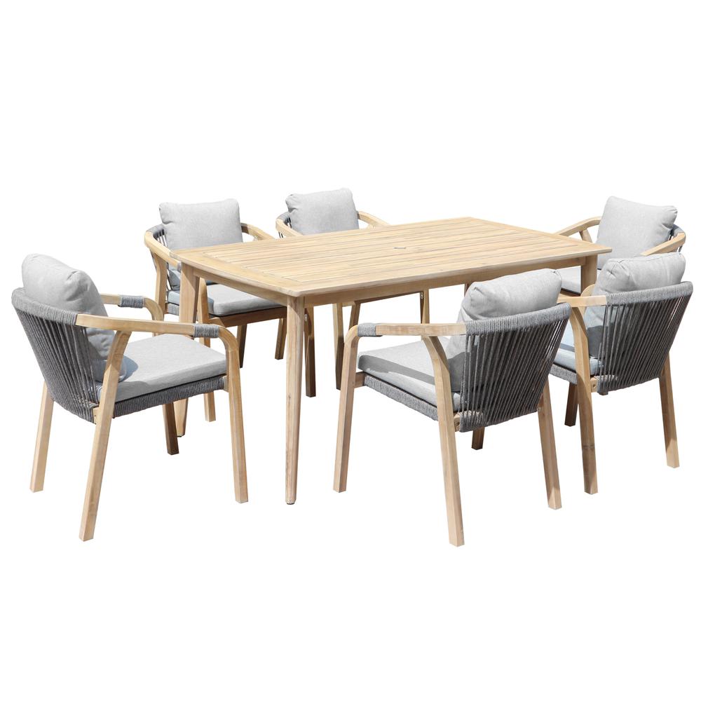 Lola 7 Piece Dining Set Grey. Picture 1