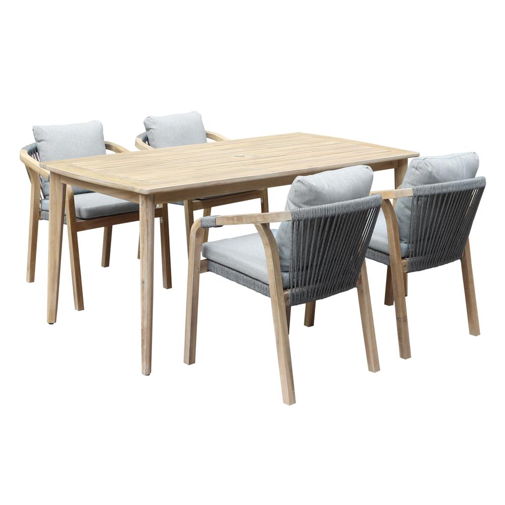 Lola 7 Piece Dining Set Grey. Picture 3