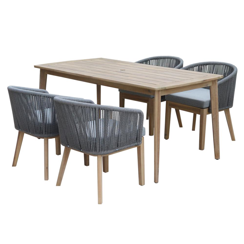 Diego 7 Piece Dining Set Grey. Picture 2