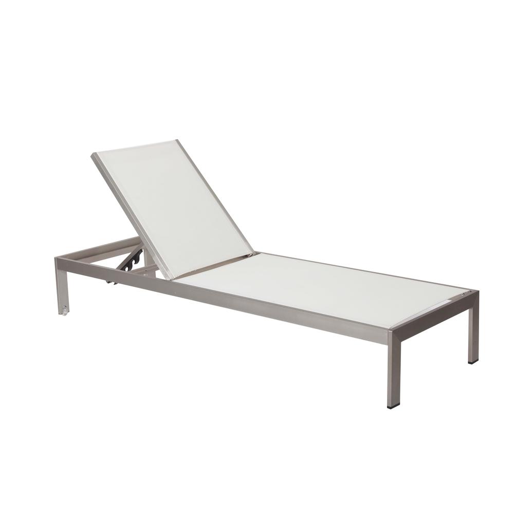 Sally Lounger, Brushed White. Picture 1