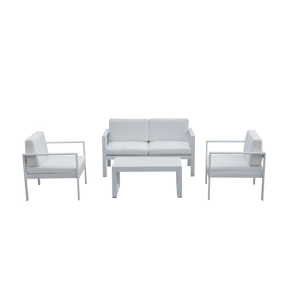 Karen 4 Piece Sofa Set, White. Picture 1