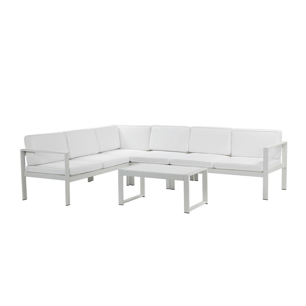 Karen 5 Piece Sectional White. Picture 1