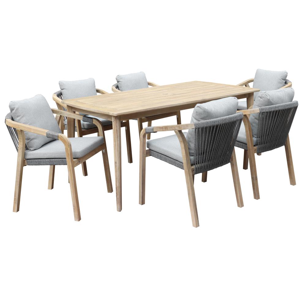 Lola 7 Piece Dining Set Grey. Picture 2
