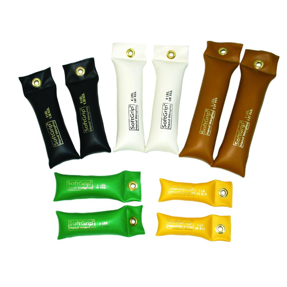 CanDo SoftGrip Hand Weight 10 Piece Set - 2 each 1, 2, 3, 4, 5. The main picture.