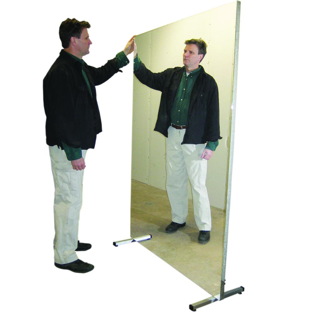Glassless mirror, stationary with stand, vertical, 48" W x 96" H. The main picture.