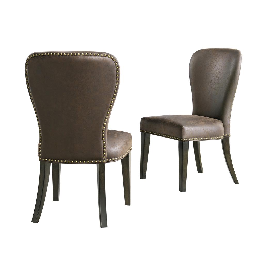 Savoy Upholstered Dining Chairs, Espresso (Set of 2). Picture 1