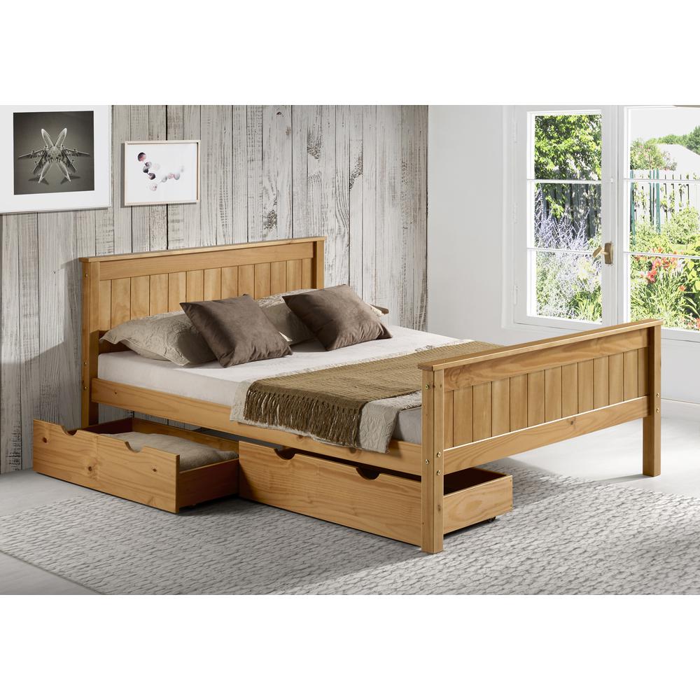 Harmony Full Wood Platform Bed with Storage Drawers, Cinnamon. Picture 2