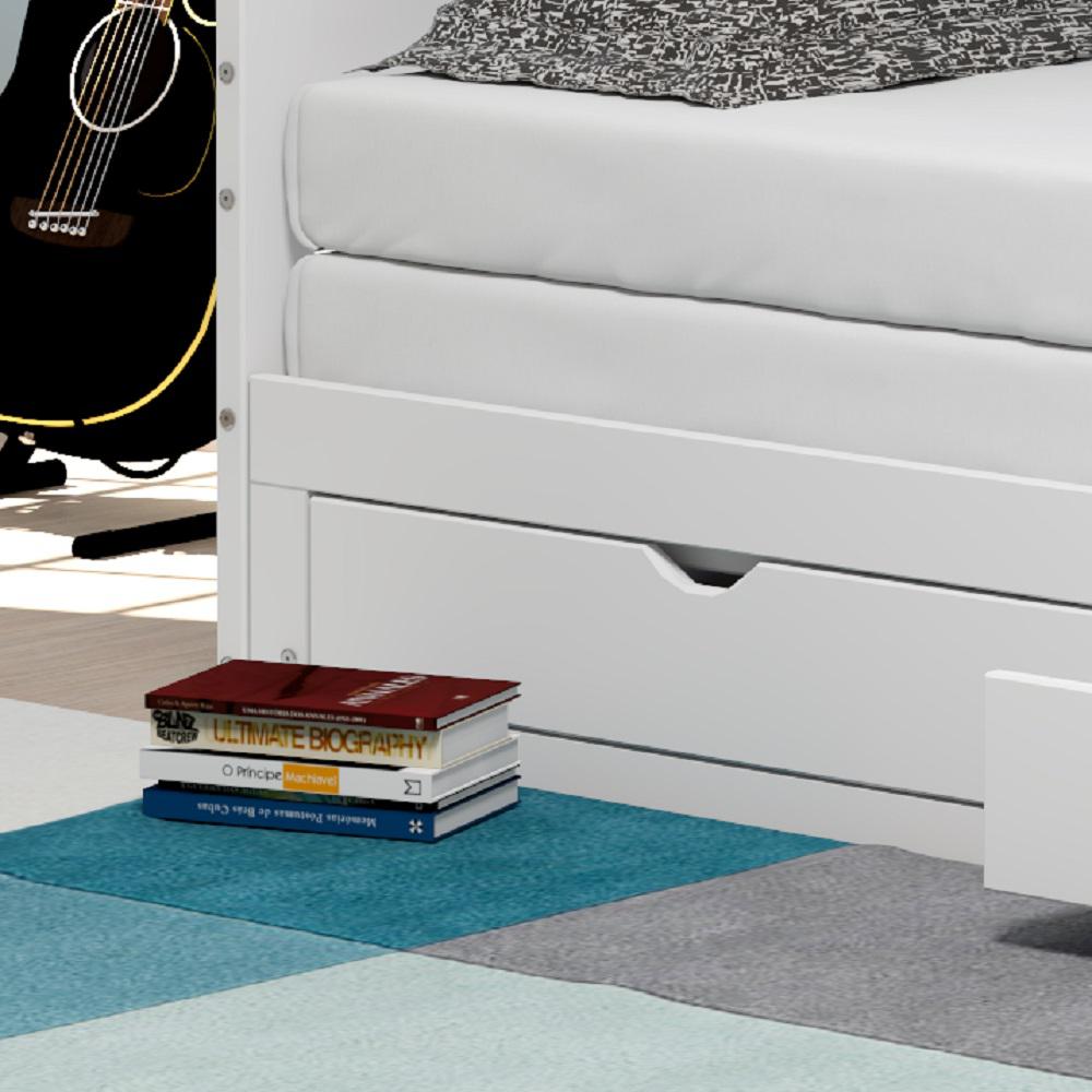 Jasper Twin to King Extending Day Bed with Storage Drawers, White. Picture 14