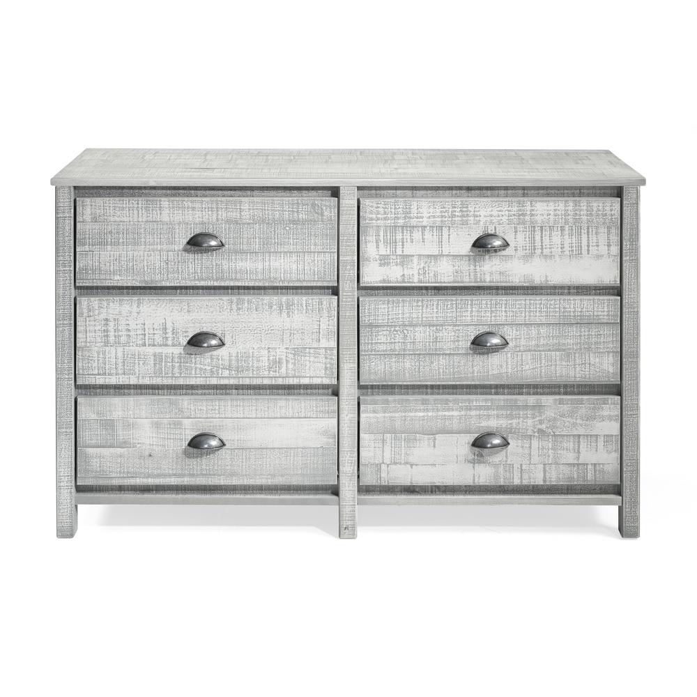 Rustic 6-Drawer Dresser, Rustic Gray. Picture 7