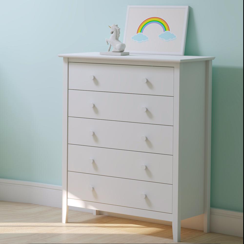 Simplicity 5-Drawer Chest, White. Picture 9
