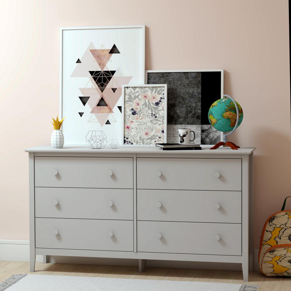 Simplicity 6-Drawer Dresser, Dove Gray. Picture 11