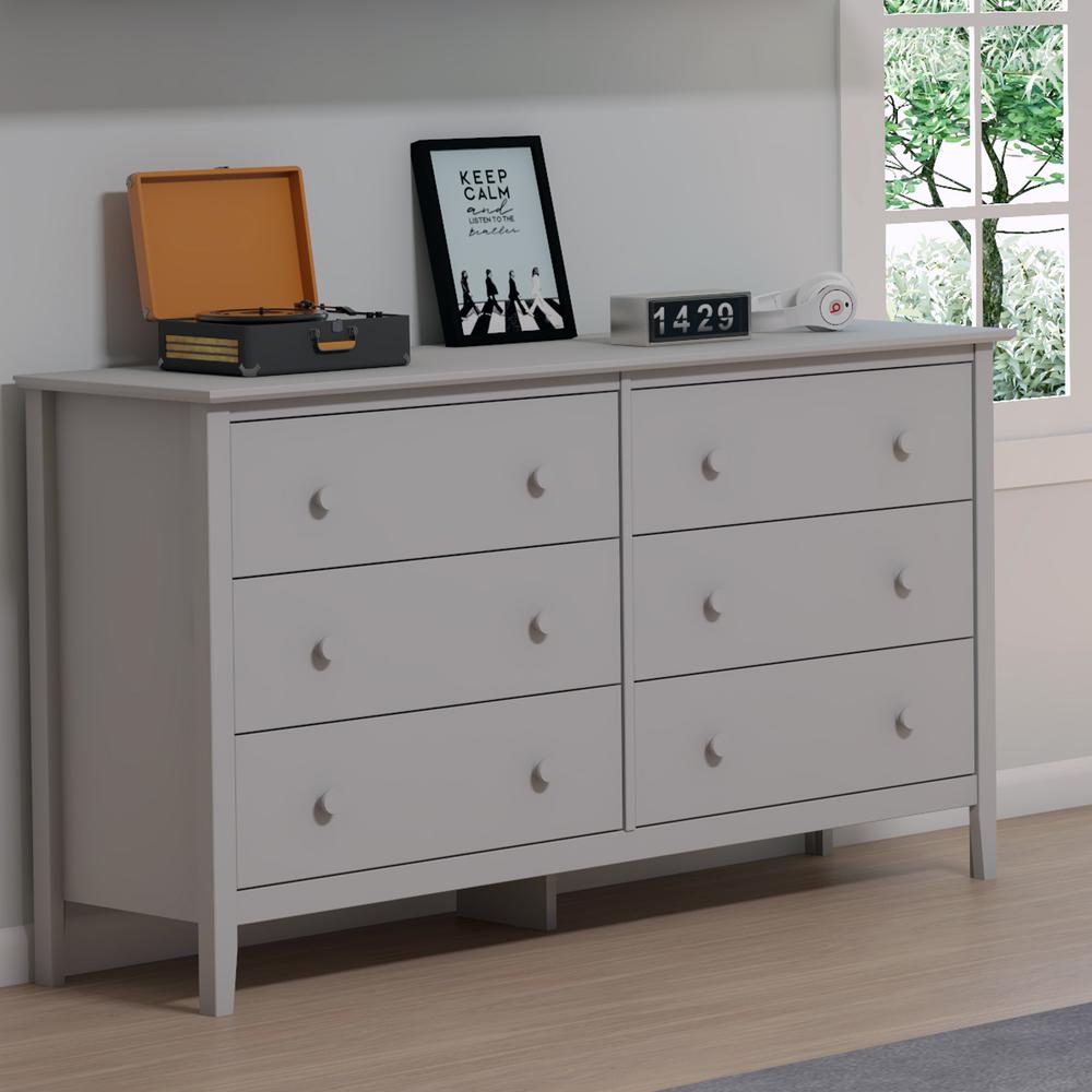 Simplicity 6-Drawer Dresser, Dove Gray. Picture 16