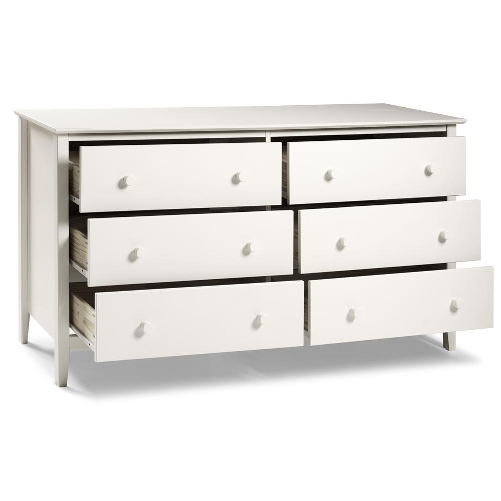 Simplicity 6-Drawer Dresser, White. Picture 11
