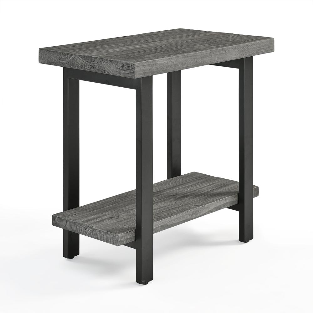 Pomona Metal and Reclaimed Wood End Table, Slate Gray. Picture 7