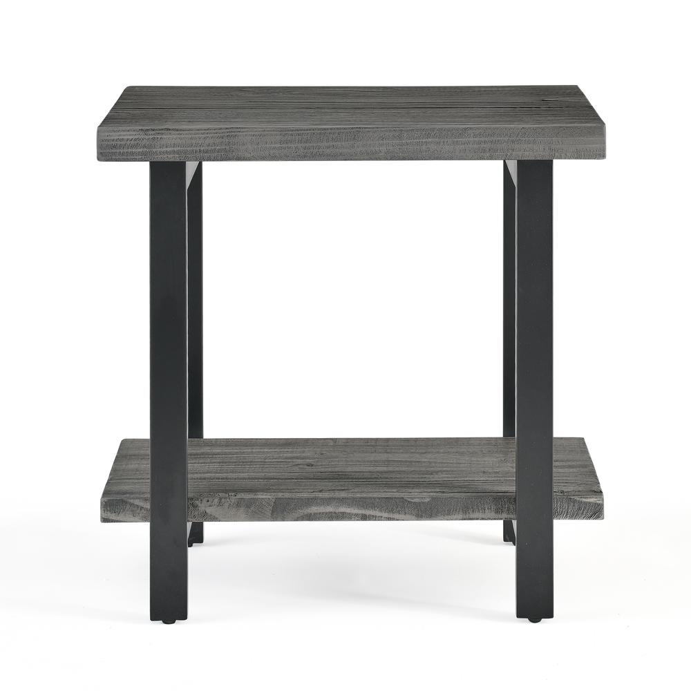 Pomona Metal and Reclaimed Wood End Table, Slate Gray. Picture 9