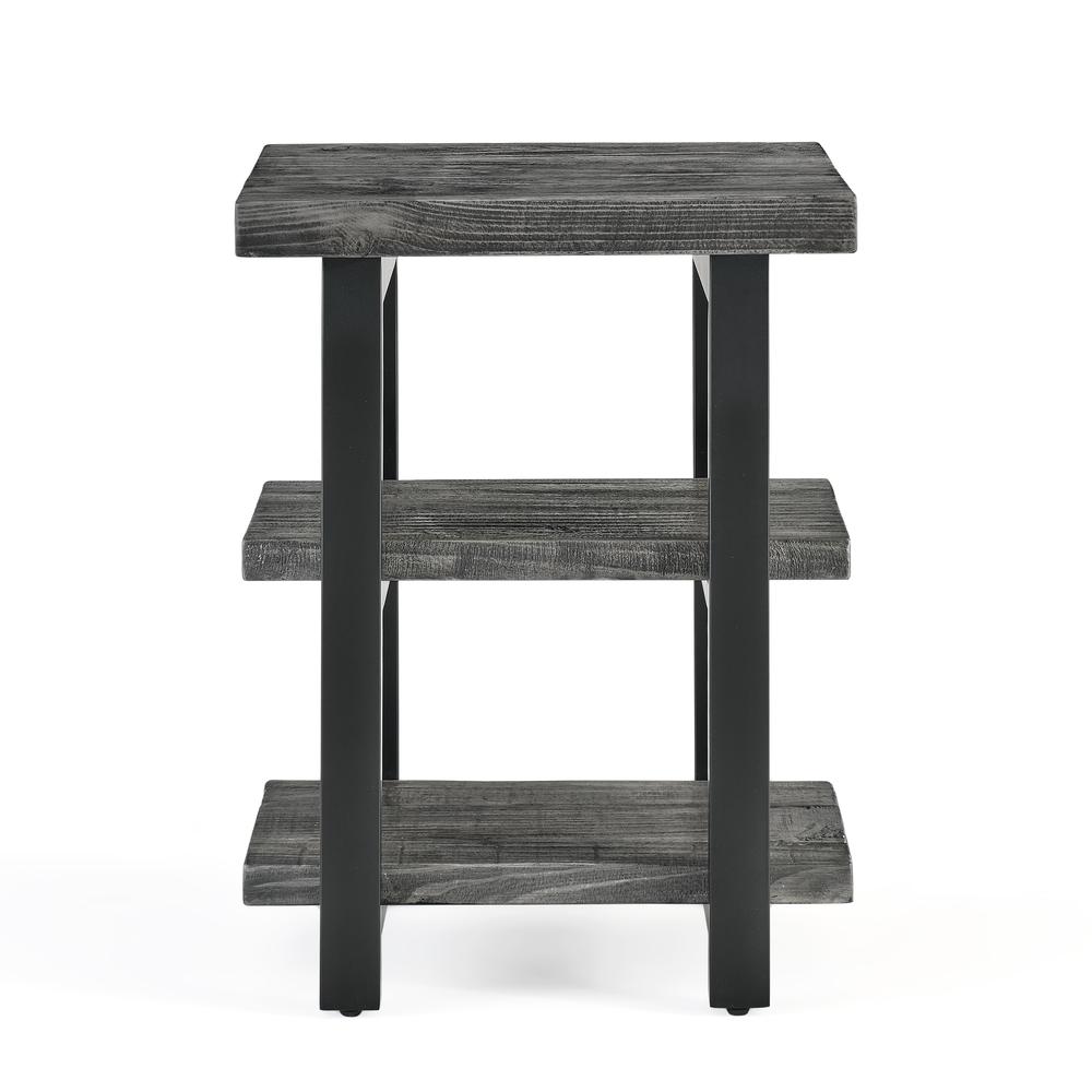 Pomona Metal and Reclaimed Wood 2-Shelf End Table, Slate Gray. Picture 10