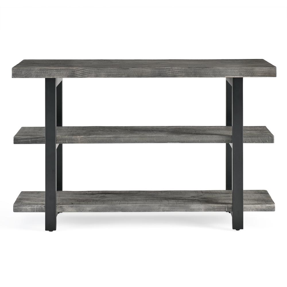 Pomona 48" Metal and Reclaimed Wood Media/Console Table, Slate Gray. Picture 11