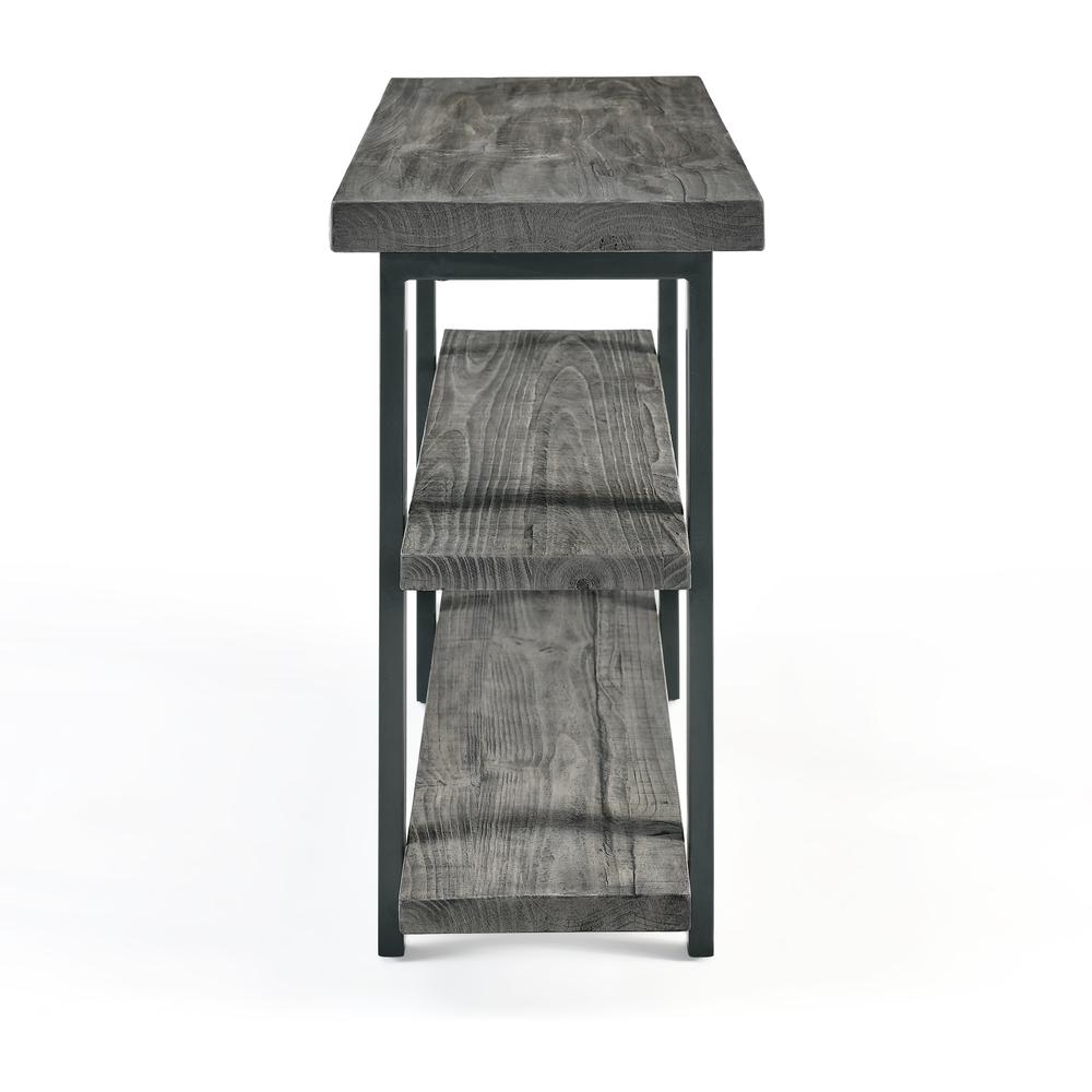 Pomona 48" Metal and Reclaimed Wood Media/Console Table, Slate Gray. Picture 12