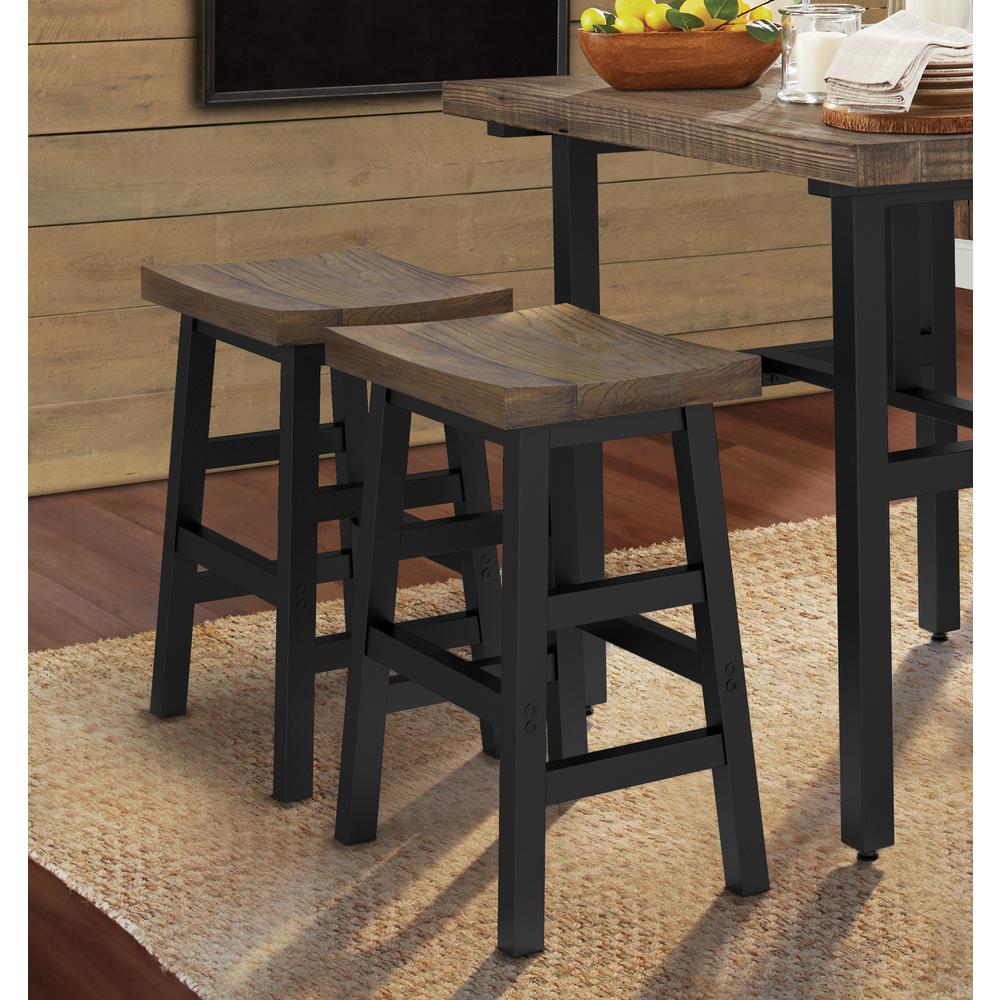Pomona - Reclaimed Wood 26" Counter Stool with Metal Legs. Picture 3