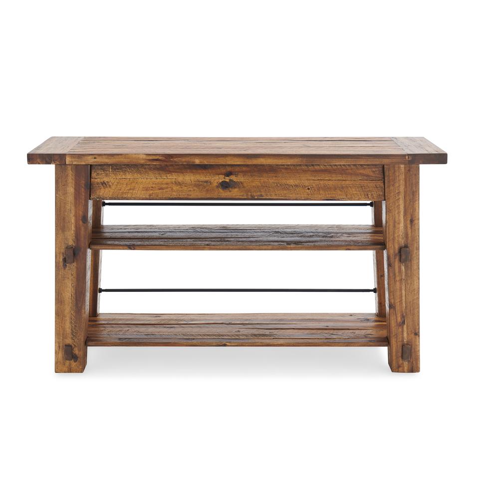 Durango 54"L Industrial Wood Console/Media Table with Two Shelves. Picture 10