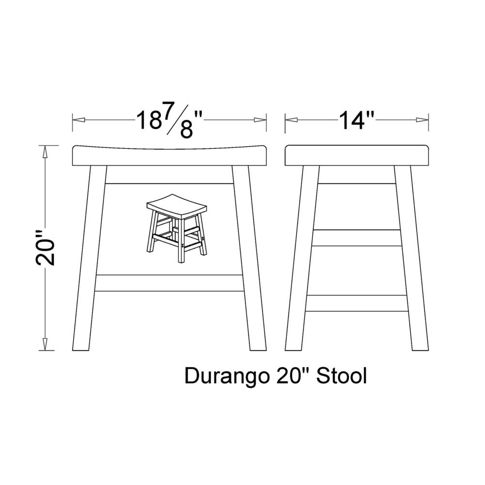 Durango 20"H Industrial Wood Dining Stool. Picture 12