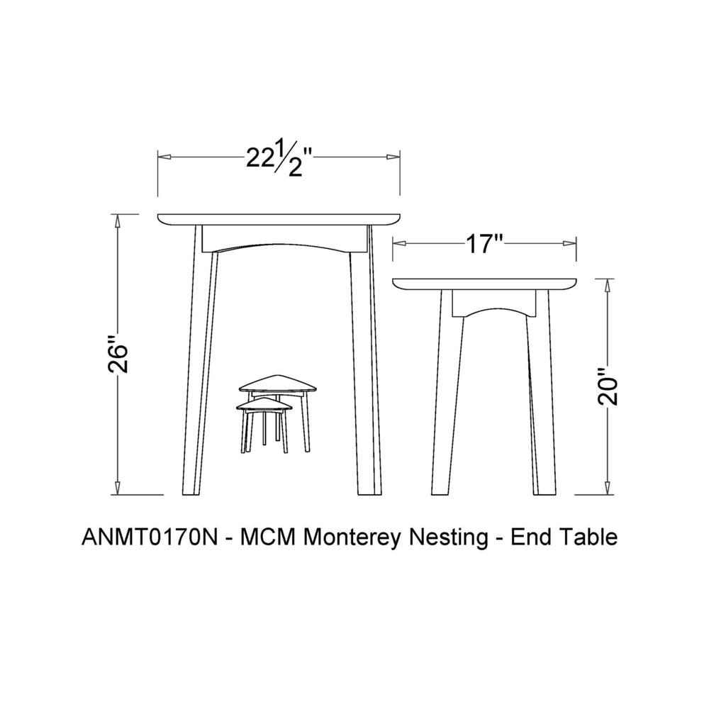Monterey 20" Round Mid-Century Modern Wood End Table, Warm Chestnut. Picture 58