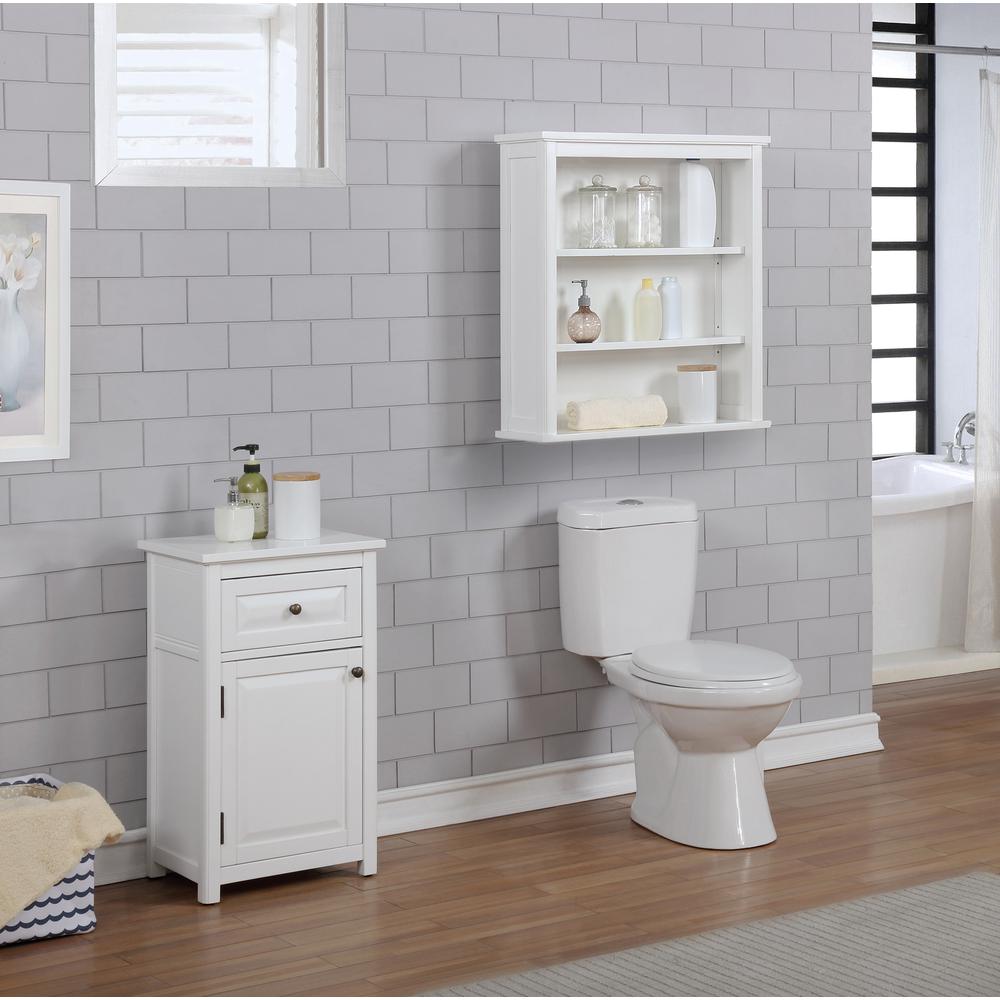 Dorset 27"W x 29"H Wall Mounted Bath Storage Cabinet with Two Open Shelves. Picture 9