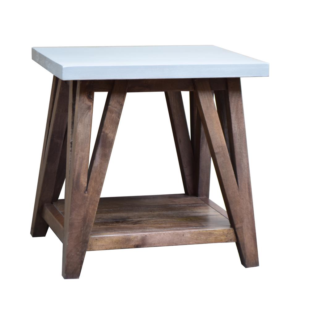 Brookside 22"W Wood with Cement-Coating End Table. Picture 6