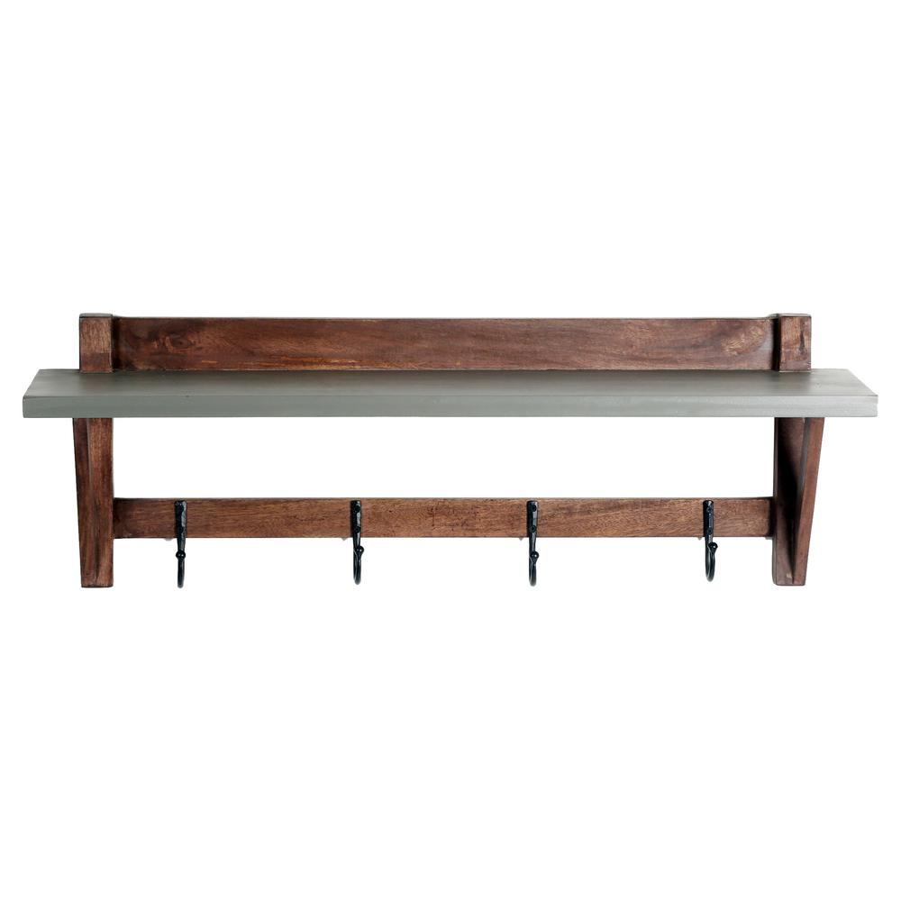 Brookside 40"W Wood with Concrete-Coating Entryway Coat Hook and Bench. Picture 16