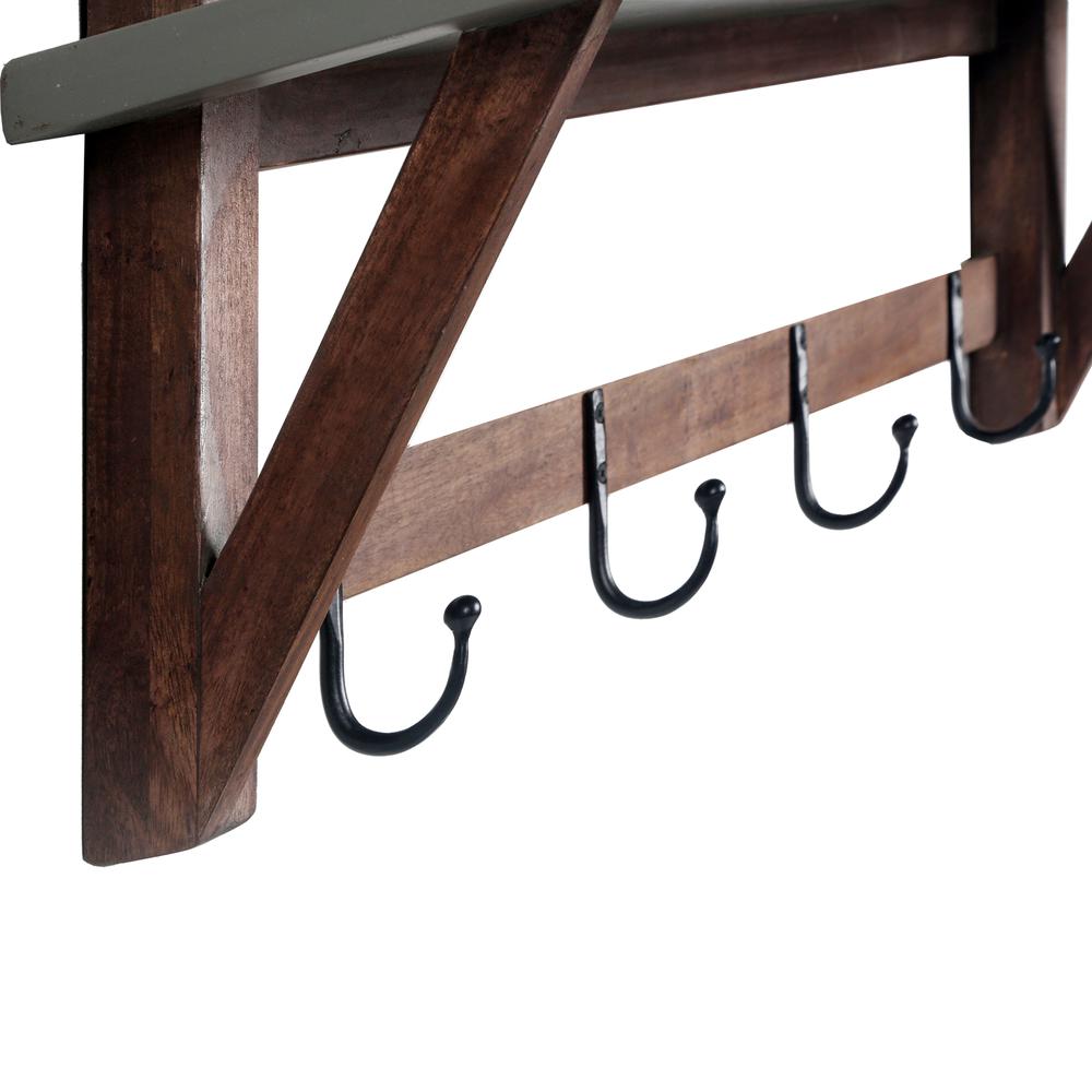 Brookside 40"W Wood with Concrete-Coating Entryway Coat Hook and Bench. Picture 18