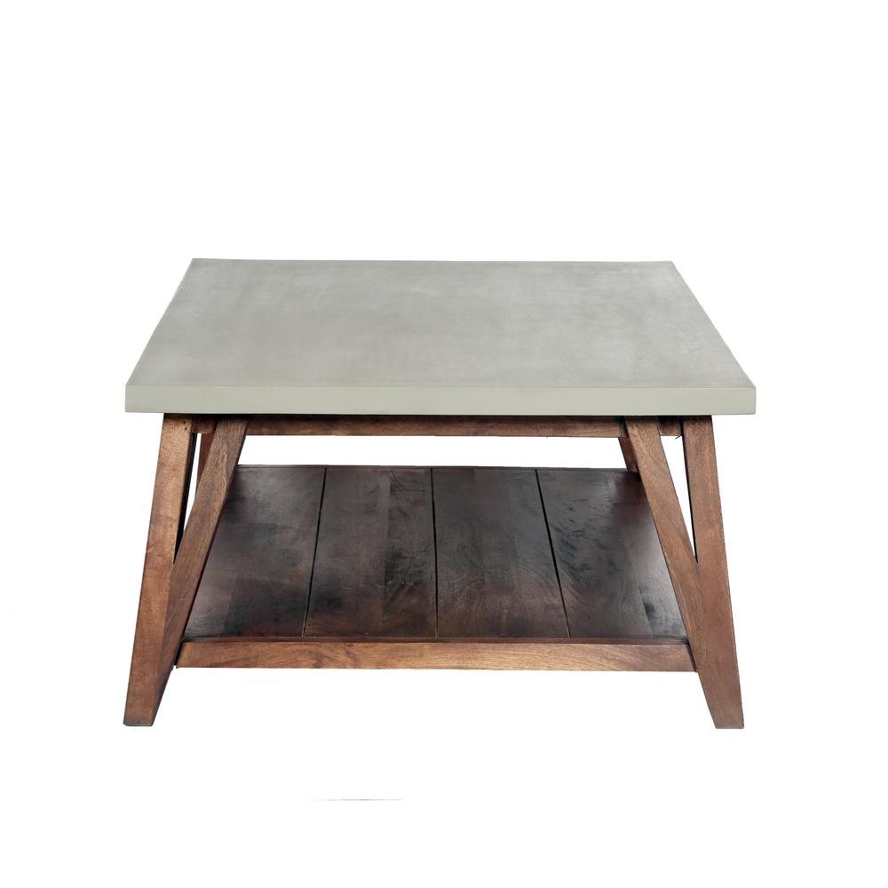 Brookside 48"W Wood with Concrete-Coating Coffee Table. Picture 9