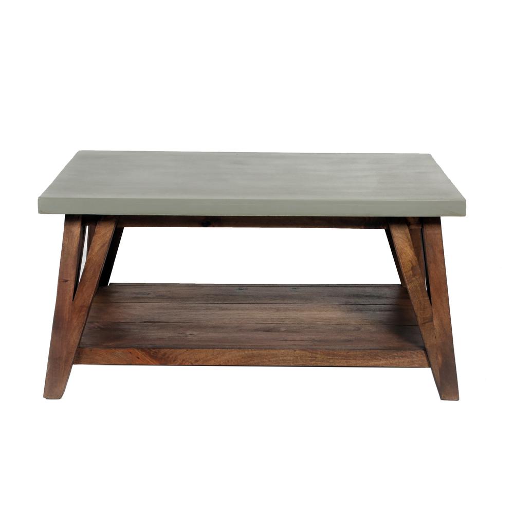 Brookside 36"W Wood with Concrete-Coating Coffee Table. Picture 9