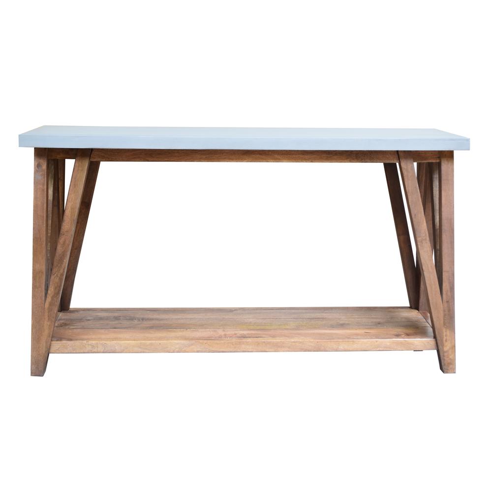 Brookside 52"W Wood with Concrete-Coating Console/Media Table. Picture 7
