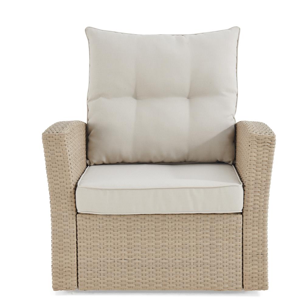 Canaan All-Weather Wicker Outdoor Armchair with Cushions. Picture 17