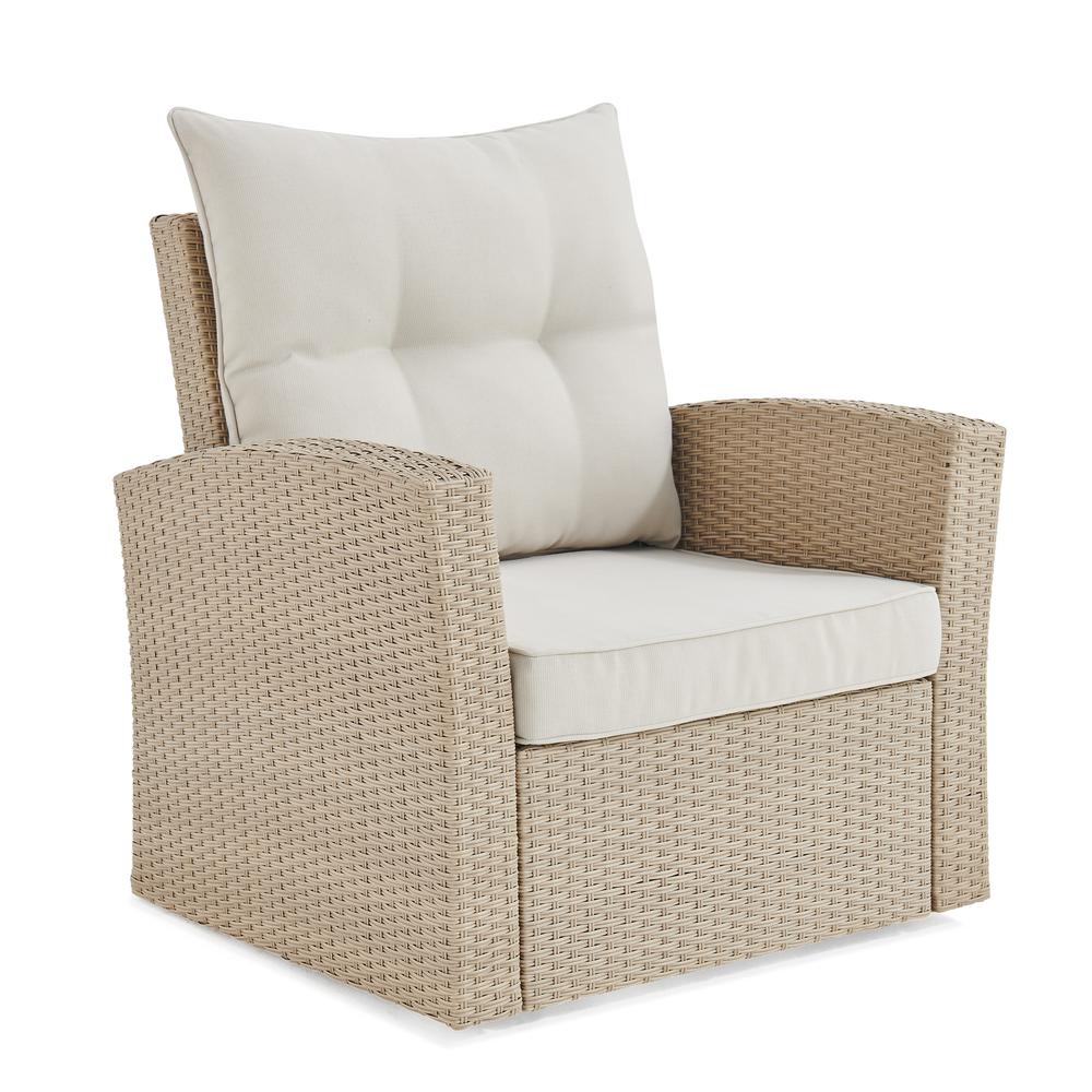 Canaan All-Weather Wicker Outdoor Armchair with Cushions. Picture 19