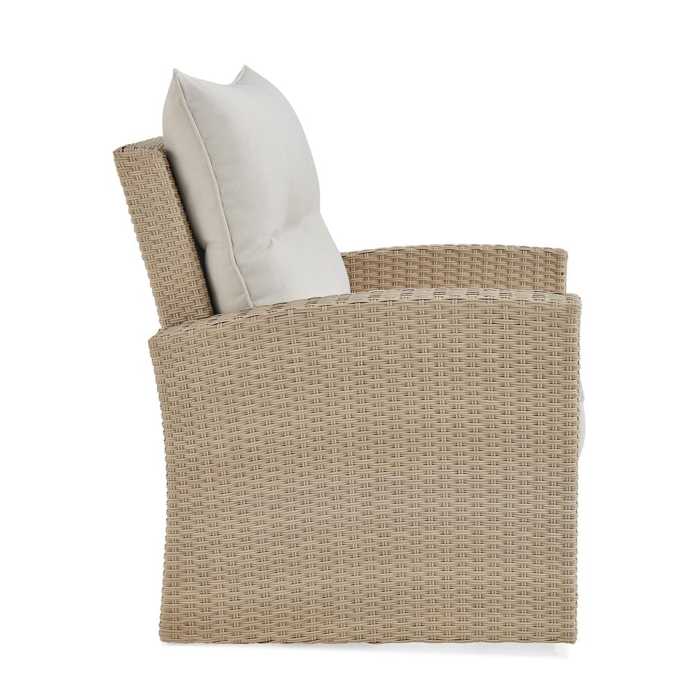 Canaan All-Weather Wicker Outdoor Armchair with Cushions. Picture 21
