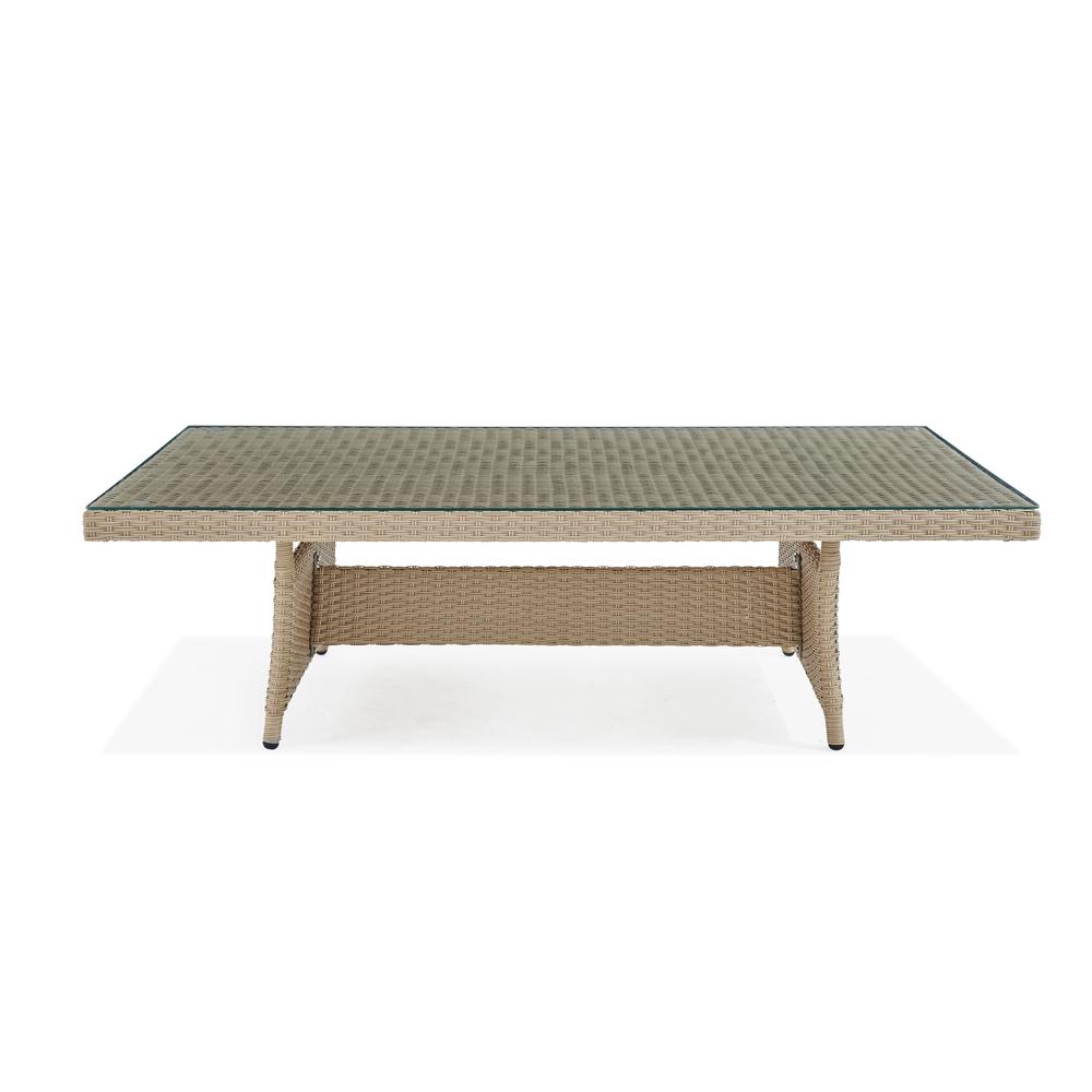 Canaan All-Weather Wicker Outdoor 57"L Coffee Table. Picture 14